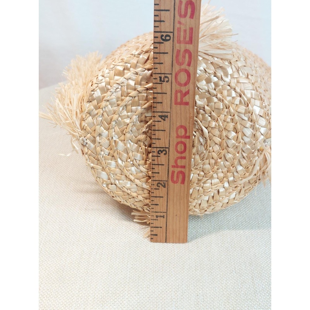 Summer Beach Bag Tuckernuck Woven Straw Tortoise Ring Handles Raffia Luxury - Picture 16 of 16